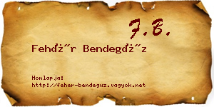 Fehér Bendegúz névjegykártya